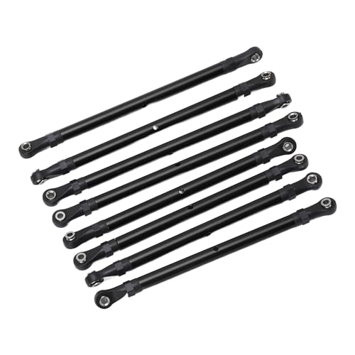 CHICIRIS 8-teilige Verbindungsstange aus Aluminiumlegierung, RC-Verbindungsstangen-End-Kit, Upgrade-Teile für Scx10 1/10-Chassis, für Mehr Look (Black) von CHICIRIS