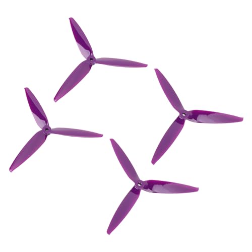 CHICIRIS Blatt-Propeller, Verschleißfest, Schlagfest, für 7-Zoll- und 8-Zoll-FPV-RC-Renndrohne, CW CCW, Polycarbonat, Leicht, 4 Stück (Purple) von CHICIRIS