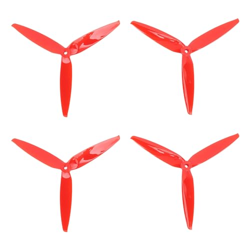 CHICIRIS Blatt-Propeller, Verschleißfest, Schlagfest, für 7-Zoll- und 8-Zoll-FPV-RC-Renndrohne, CW CCW, Polycarbonat, Leicht, 4 Stück (Rot) von CHICIRIS