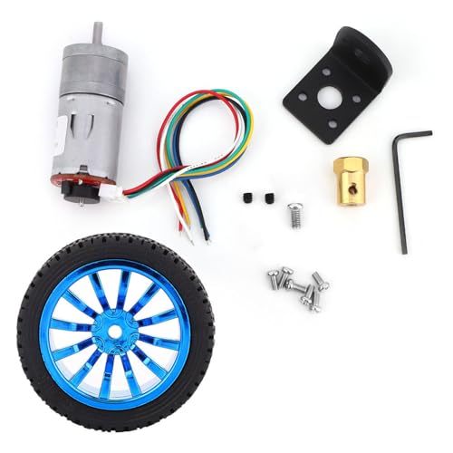 CHICIRIS DC -Motor, DC -Motorkit, DC -Motor -DC -Motorkit mit -Encoder -Zahnradmotor -Halterung 65 -mm -Radkit Smart Car Roboter für DC6V (Geschwindigkeit 100) von CHICIRIS