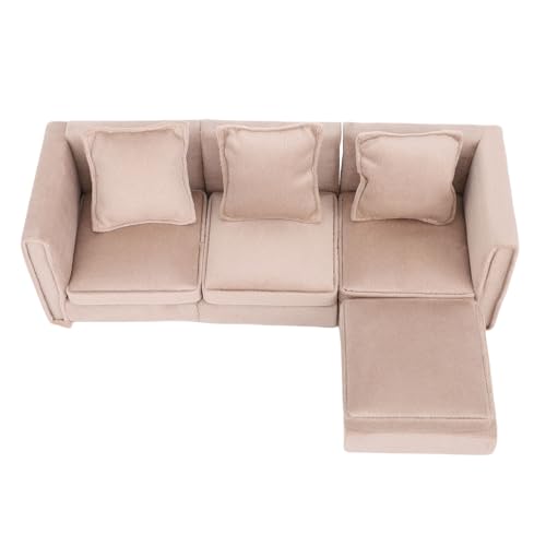 CHICIRIS Dollhouse Sofa, Miniaturcouch mit Kissen, Stilvolle 1:12 Möbel für Puppenhäuser, Ideal für Kreatives Spiel und Dekoration CHICIRIS Dollhouse Sofa, Miniaturcouch mit Kissen, Stilvolle 1:12 Möbel für Puppenhäuser, Ideal für Kreatives Spiel und Dekoration von CHICIRIS