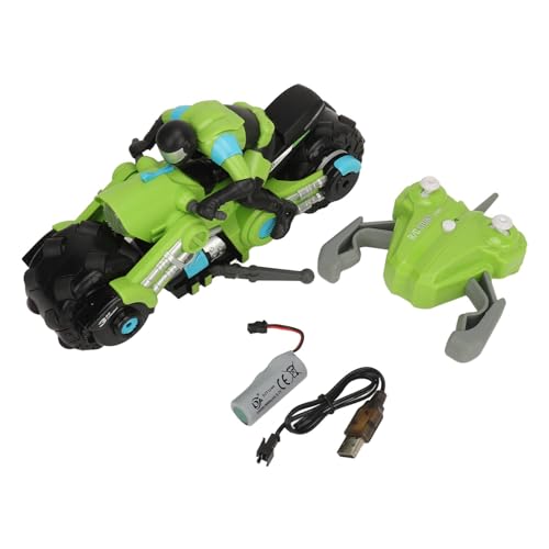 CHICIRIS Hochgeschwindigkeits-Drift-RC-Motorradspielzeug, Ferngesteuertes Stunt-Motorrad Im Maßstab 1:10 mit Reitfigur (Green) von CHICIRIS