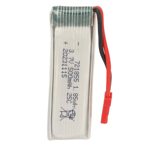 CHICIRIS Leichtes Design, Hohe Energiedichte, Flugzeug-Lipo-Akku, 3,7 V 500 MAh Lithium-Akku mit Rotem JST-Stecker für Flugzeug U818A H37 von CHICIRIS