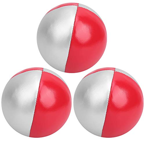 CHICIRIS Tragbarer Jonglier -Startball für Innensportarten, 3 Lichtstücke für Freizeitunterhaltung, Tränenresistent (rot/Silber) von CHICIRIS