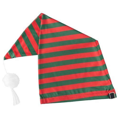 CHICTRY Erwachsene Gestreifte Zipfelmütze mit Bommel Vintage Nachtschlafmütze Weihnachtsmütze Schlafmütze Halloween Cosplay Accessoires Karneval Grün Rot One Size von CHICTRY