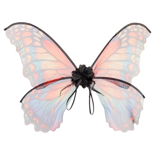 CHICTRY Erwachsene Kinder Halloween Feenflügel Prinzessin Schmetterlingsflügel Blume Fee Elf Flügel Fairy Wings Karnival Party Weihnachten Typ B One Size von CHICTRY