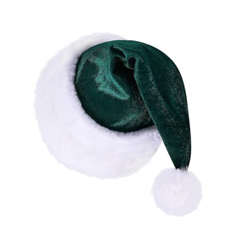 CHICTRY Erwachsene Weihnachtsmütze mit Pompom Fellrand Nikolausmütze Weihnachtliche Mütze Santa Clause Mütze Weihnachten Cosplay Kostüm Zubehör Atroviren One Size von CHICTRY