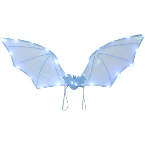 CHICTRY Halloween Fledermausflügel mit LED Light Up Glitter Vampir Flügel Faltbare Schmetterlingsflügel Fairy Wings Karnival Mottoparty Weihnachten Himmelblau One Size von CHICTRY