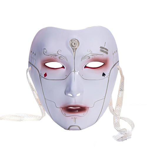 CHICTRY Halloween Maskerade Maske Cyber-Phantom Maske Chinesischen Japanischen Maske Gothic Punk Halbe Gesichtsmaske Karneval Party Cosplay Requisiten Farbig One Size von CHICTRY