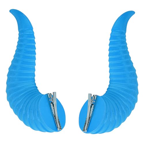 CHICTRY Halloween Teufel Horn Haarspangen Kopfbedeckung Böse Dämon Hörner Haarnadel Anime Cosplay Haar Clips Fasching Party Blau One Size von CHICTRY