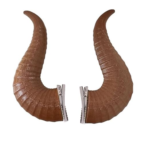 CHICTRY Halloween Teufel Horn Haarspangen Kopfbedeckung Böse Dämon Hörner Haarnadel Anime Cosplay Haar Clips Fasching Party Erdbraun One Size von CHICTRY