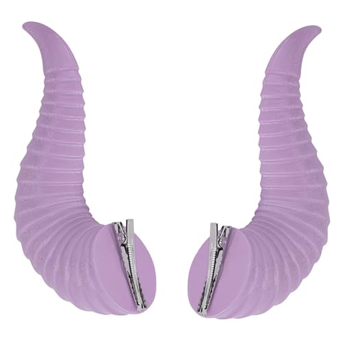 CHICTRY Halloween Teufel Horn Haarspangen Kopfbedeckung Böse Dämon Hörner Haarnadel Anime Cosplay Haar Clips Fasching Party Lila One Size von CHICTRY