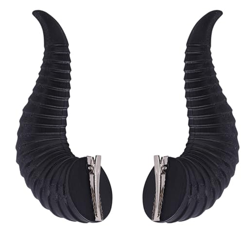 CHICTRY Halloween Teufel Horn Haarspangen Kopfbedeckung Böse Dämon Hörner Haarnadel Anime Cosplay Haar Clips Fasching Party Schwarz One Size von CHICTRY