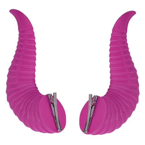 CHICTRY Halloween Teufel Horn Haarspangen Kopfbedeckung Böse Dämon Hörner Haarnadel Anime Cosplay Haar Clips Fasching Party Violett One Size von CHICTRY