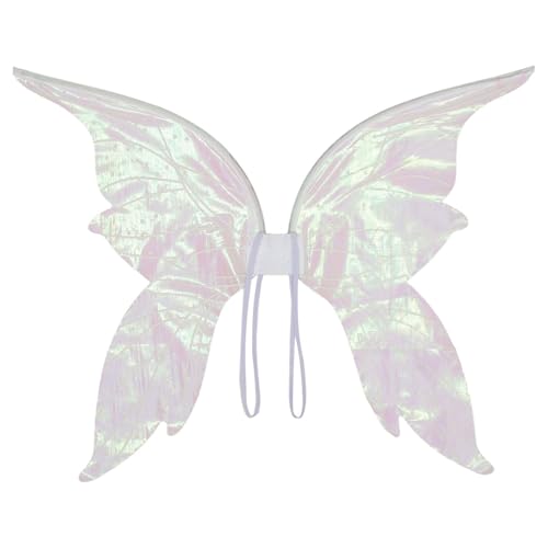 CHICTRY Kinder Glitzer Schmetterlingflügel Feenflügel Zauber Welt Prinzessin Elfen Flügel Fairy Wings Fee Cosplay Halloween Kostüm Requisiten Weiß One Size von CHICTRY