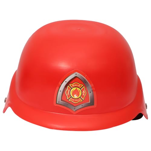 CHICTRY Kinder Kunststoff Feuerwehrhelm Spielzeug Ingenieur Schutzhelm Polizei Hut Sicherheitskappe Spielzeughelm für Party Fasching Rot One Size von CHICTRY