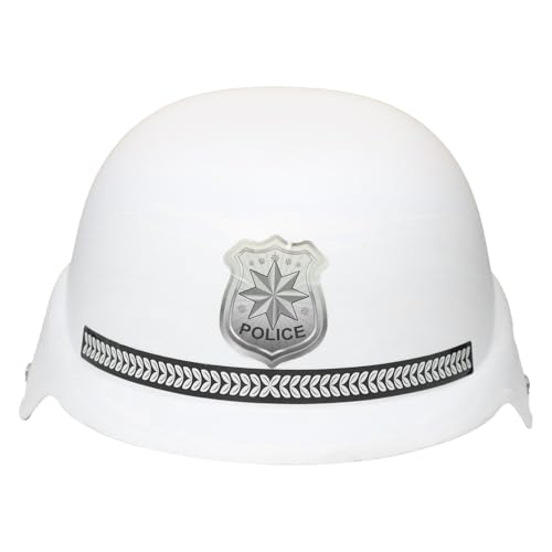 CHICTRY Kinder Kunststoff Feuerwehrhelm Spielzeug Ingenieur Schutzhelm Polizei Hut Sicherheitskappe Spielzeughelm für Party Fasching Weiß One Size von CHICTRY