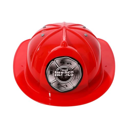 CHICTRY Kinder Kunststoff Feuerwehrhelm Spielzeug Schutzhelm Sicherheitskappe Spielzeughelm für Rollenspiel Party Fasching Kostümzubehör Typ A One Size von CHICTRY