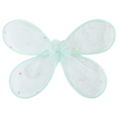 CHICTRY Kinder Mädchen Schmetterling Flügel Pailletten Feenflügel Partygeschenke Elfen Flügel Halloween Karneval Performance Requisiten Typ C Mintgrün One Size von CHICTRY