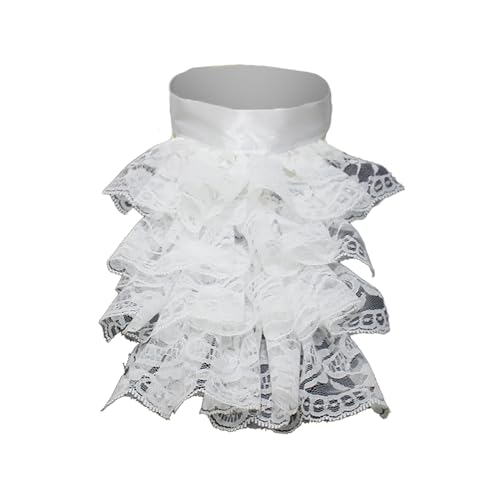 CHICTRY Mittelalterliche Spitze Ruffle Jabot Kragen Viktorianisches Hakskrause Adeliger Spitzenkragen Cosplay Kostüm Zubehör Typ A One Size von CHICTRY