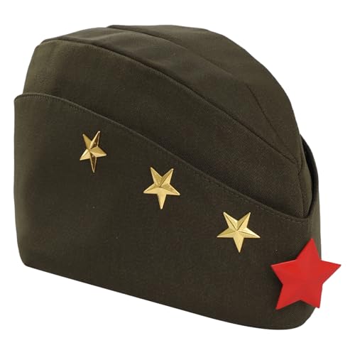 CHICTRY Unisex Militärseitenkappe Armee-Kappe Sowjetischer Hut Bootsmütze Kapitänshut Rollenspiel Matrosen Hut Performance Cosplay Typ A One Size von CHICTRY