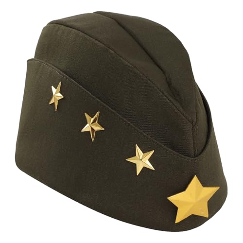 CHICTRY Unisex Militärseitenkappe Armee-Kappe Sowjetischer Hut Bootsmütze Kapitänshut Rollenspiel Matrosen Hut Performance Cosplay Typ B One Size von CHICTRY