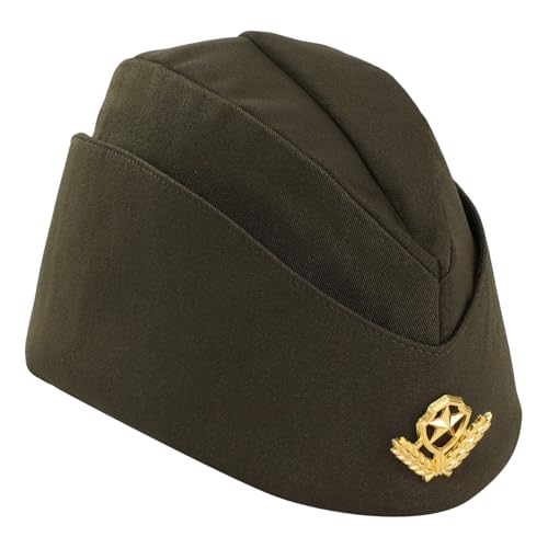 CHICTRY Unisex Militärseitenkappe Armee-Kappe Sowjetischer Hut Bootsmütze Kapitänshut Rollenspiel Matrosen Hut Performance Cosplay Typ D One Size von CHICTRY