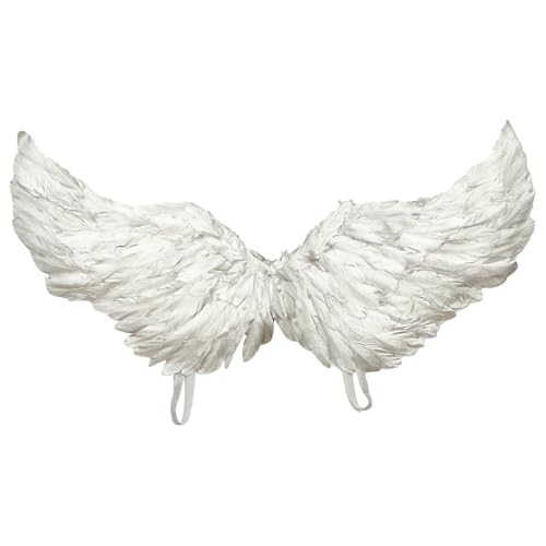 CHICTRY Weihnachten Engelsflügel Federflügel Cute Angel Wings Amor Flügel Weihnachten Karneval Fasching Festival Mottoparty Silber L von CHICTRY