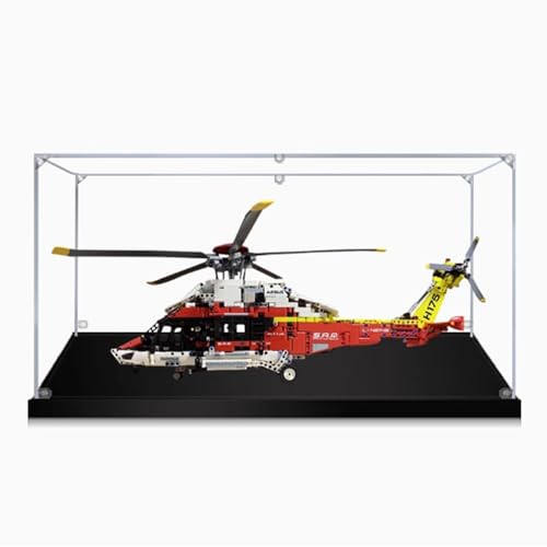 Acryl Display Box, Modellbausatz Kompatibel mit Lego 42145 Rettungshubschrauber, Klare Acrylbox zum Präsentieren von Puppen, Staubdichte Displaybox (nur Box) (2mm) von CHIFENMS