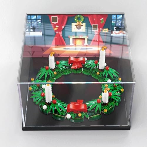 Acryl-Displaybox, kompatibel mit Lego 40426 Weihnachtskranz-Modellbausatz, Sammlerstück-Geschenkbox, Organizer (nur Box) (Rückenspray) von CHIFENMS