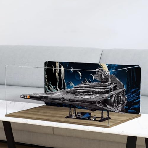 Acryl-Displaybox, kompatibel mit Lego 75252 Imperial Star Destroyer Kits, transparente Boxen zum Präsentieren von Sammlerstücken, staubdichte Displayboxen (nur Box) (Back Spray 2) von CHIFENMS