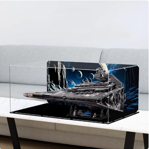 Acryl-Displaybox, kompatibel mit Lego 75252 Imperial Star Destroyer Kits, transparente Boxen zum Präsentieren von Sammlerstücken, staubdichte Displayboxen (nur Box) (Back Spray 3) von CHIFENMS