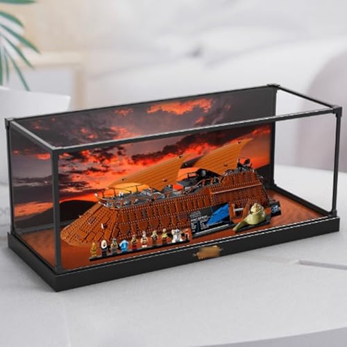 Acryl-Displaybox, kompatibel mit Lego 75397 Luxus-Segelyacht-Modellbausatz, Sammlerstück-Geschenkbox, Organizer (nur Box) (Rückenspray) von CHIFENMS