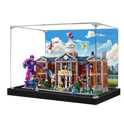 Acryl-Displaybox, kompatibel mit Lego 76294X-Men: X-Mansion Modellbausätze, transparente Boxen zum Präsentieren von Sammlerstücken, staubdichte Displayboxen (nur Box) (Back Painting) von CHIFENMS