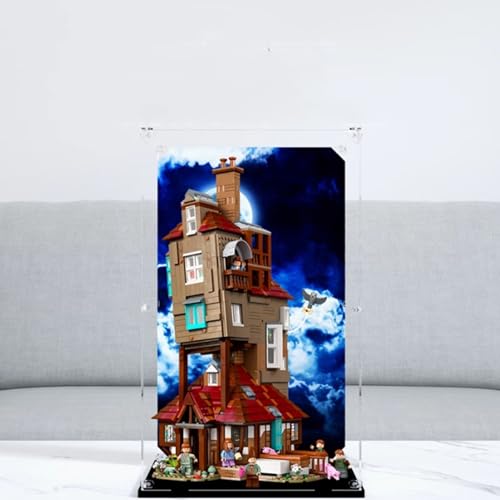 Acryl-Displaybox, kompatibel mit Lego 76437 Humble Abode, Organizer, transparente Box für 76437 Displaybox (nur Box) (Holzmaserungsbasis) von CHIFENMS