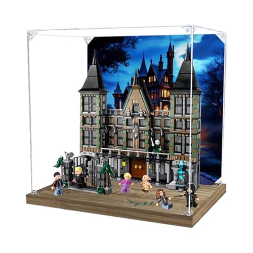 Acryl-Displaybox, kompatibel mit Lego 76453 Manor, Organizer, transparente Box für 76453 Displaybox (nur Box) (Holzsockel 3 mm) von CHIFENMS