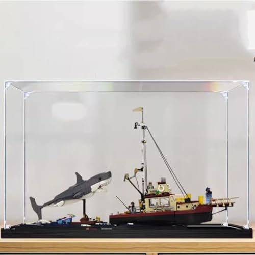 Acryl-Displaybox für Lego 21350 Jaws Boat Modellbausatz, transparente Acrylbox zum Präsentieren von Puppen, staubdichte Displaybox (nur Box) (2 mm) von CHIFENMS