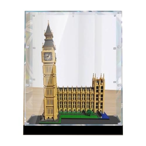 Transparente Acryl-Vitrine für Lego 10253 Big Ben, London-Schaukasten, Baustein-Sammelstücke, transparent, staubdicht, Vitrine, Aufbewahrungsbox, Ständer für (nur Hülle) (3 mm transparent) von CHIFENMS