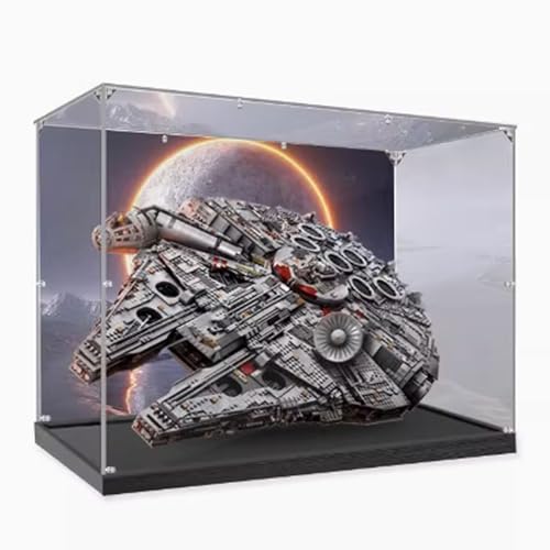 Transparente Acryl-Vitrine für Lego 75192 Millennium Falcon Schaukasten, Baustein-Sammlerstücke, transparent, staubdicht, Vitrine, Aufbewahrungsbox, Ständer für (nur Hülle) von CHIFENMS