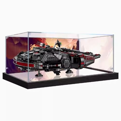 Transparente Acryl-Vitrine für Lego 75389 Dark Millennium Falcon Schaukasten, Baustein-Sammelstücke, transparent, staubdicht, Vitrine, Aufbewahrungsbox Ständer für (nur Hülle) (Hintergrund) von CHIFENMS