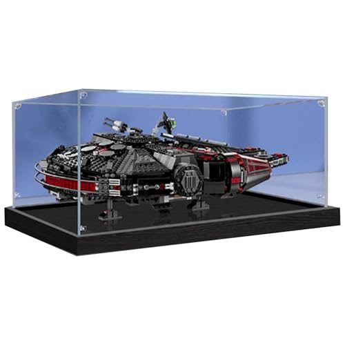 Transparente Acryl-Vitrine für Lego 75389 Dark Millennium Falcon Schaukasten, Baustein-Sammlerstücke, transparent, staubdicht, Vitrine, Aufbewahrungsbox, Ständer für (nur Hülle) (transparent 2 mm) von CHIFENMS