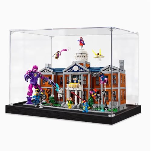 Transparente Acryl-Vitrine für Lego 76294 X-Men X-Mansion Schaukasten, Baustein-Sammlerstücke, transparent, staubdicht, Vitrine, Aufbewahrungsbox, Ständer für (nur Hülle) (2 mm transparent) von CHIFENMS