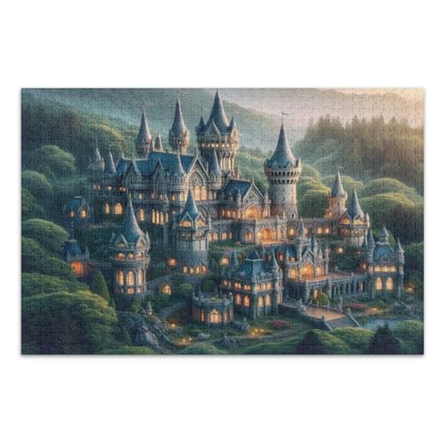 1000 Teile Puzzle für Erwachsene, Schloss Coole Puzzles Abschluss oder Geburtstagsgeschenk, fertige Größe 29,5 x 19,7 Zoll von CHIFIGNO