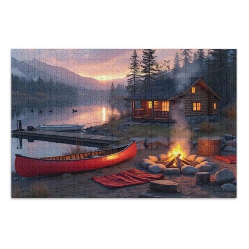 1000 Teile Puzzle für Erwachsene, Seelandschaft, coole Puzzles herausfordernde Familienaktivität, fertige Größe 29,5 x 19,7 Zoll von CHIFIGNO