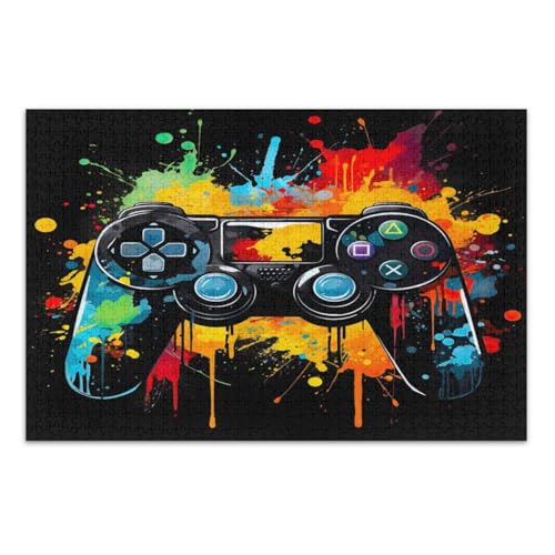 500 Teile Puzzle, Game Controller Tie Dye schwierige Puzzles Herausfordernde Familienaktivität, fertige Größe 20,5 x 14,9 Zoll von CHIFIGNO