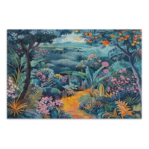 500 Teile Puzzle für Erwachsene, exotische Blumen, einzigartige Puzzles zum Schulabschluss oder Geburtstagsgeschenk, fertige Größe 20,5 x 14,9 Zoll von CHIFIGNO