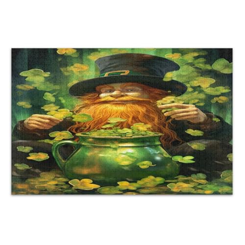 500 Teile Puzzles, St. Patrick's Day Lustiges Puzzles, lustiges Spiel für Männer und Frauen, fertige Größe 20,5 x 14,9 Zoll von CHIFIGNO