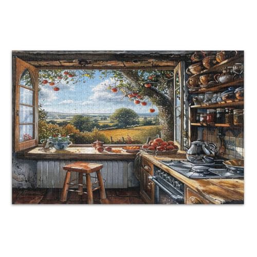 500 Teile Puzzles für Erwachsene, alte Küche Lustige Puzzles Wunderbare Puzzle Geschenke für Frauen Männer, Fertige Größe 20,5 x 14,9 Zoll von CHIFIGNO