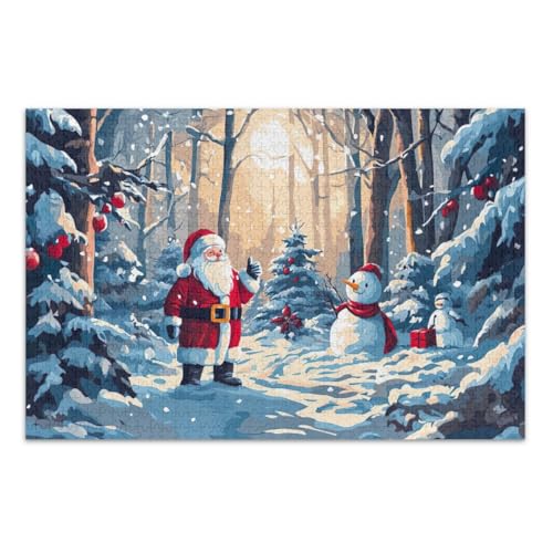 500-teiliges Puzzle, Weihnachtsmann, Schneemann, lustige Puzzles, anspruchsvolle Familienaktivitäten, fertige Größe 50,5 x 37,8 cm von CHIFIGNO