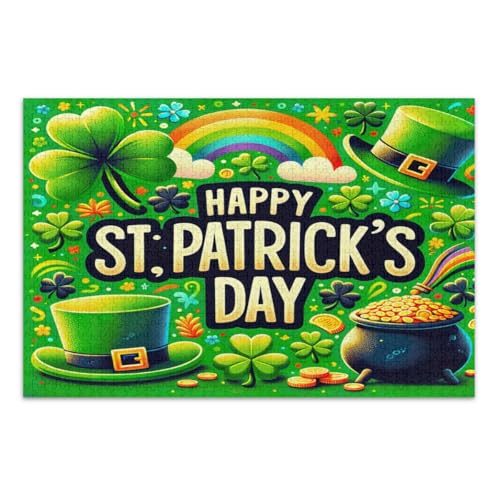 500-teiliges Puzzle für Erwachsene, St. Patrick's Elements Familienpuzzles, lustige und farbenfrohe Kunstwerke, fertige Größe 50,5 x 37,8 cm von CHIFIGNO